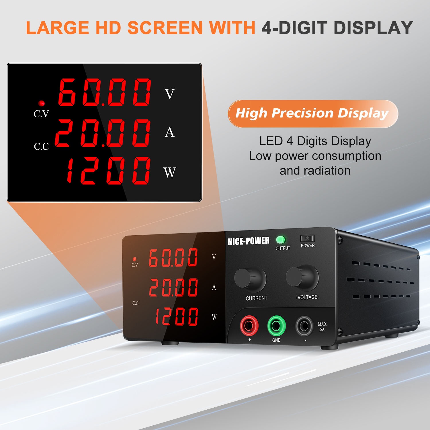 NICE-POWER 60V 20A High Power  - огляд і ціна High Power 60V 20A Bench Power Supply