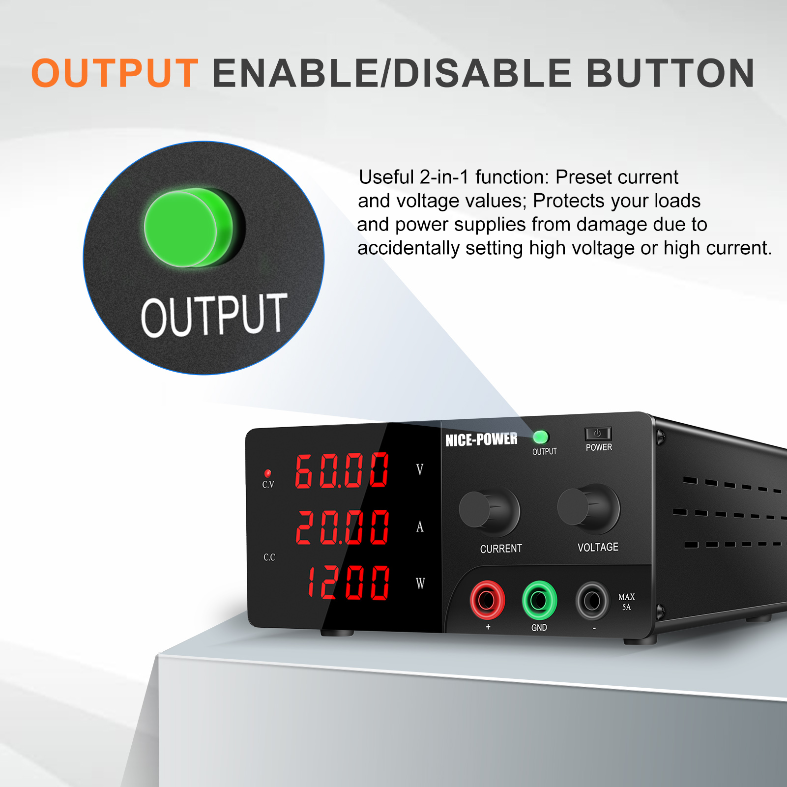 NICE-POWER 60V 20A High Power  - огляд і ціна High Power 60V 20A Bench Power Supply