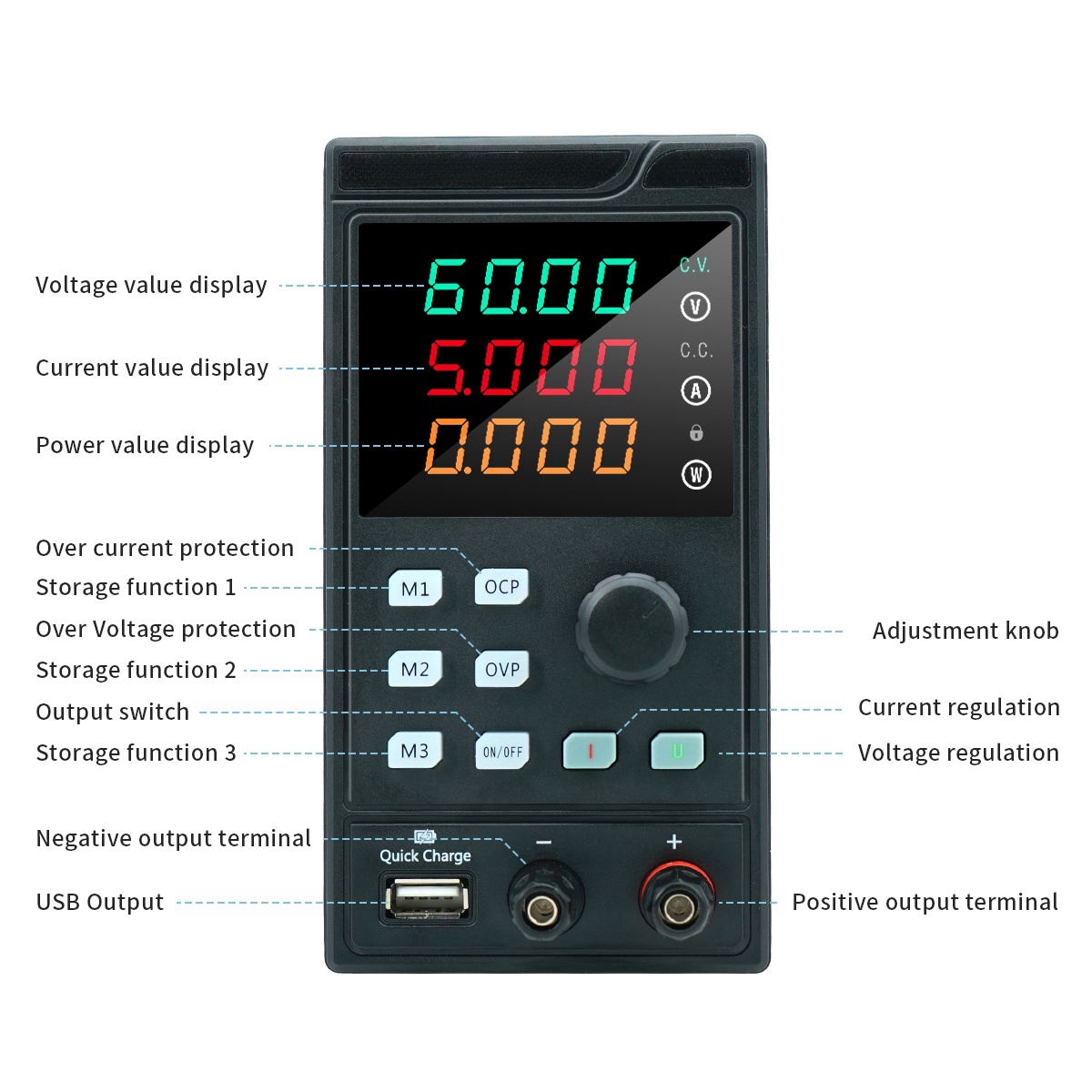 MYAMI 30V 32V 10A with USB/RS4 - огляд і ціна Programmable Dc Power Supply 60V 10A